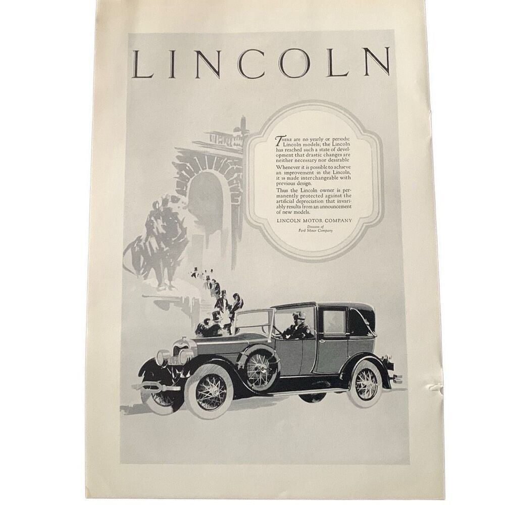 Vintage 1927 Ford Lincoln Ad Advertisement
